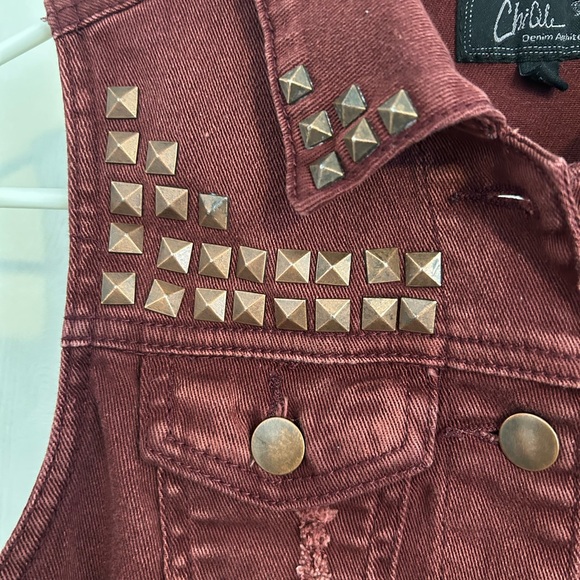 Chiqle Architect | Burgundy Denim Fabric |Size Small - Picture 6 of 7